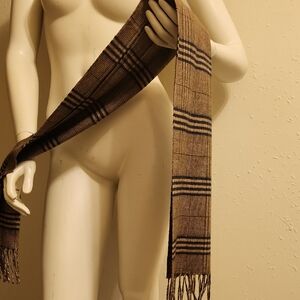 Dior Brown and Black Plaid Men's Scarf